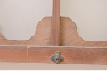 アンティーク建具　珍しいデザインのガラス入り明かり取り2枚セット(明り取り、欄間、ランマ)(R-071675)