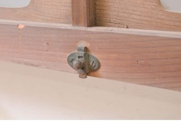 アンティーク建具　珍しいデザインのガラス入り明かり取り2枚セット(明り取り、欄間、ランマ)(R-071675)