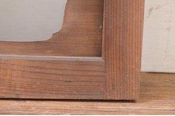 アンティーク建具　珍しいデザインのガラス入り明かり取り2枚セット(明り取り、欄間、ランマ)(R-071675)