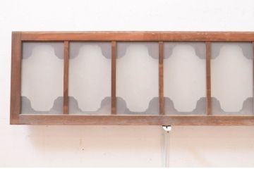 アンティーク建具　珍しいデザインのガラス入り明かり取り2枚セット(明り取り、欄間、ランマ)(R-071675)