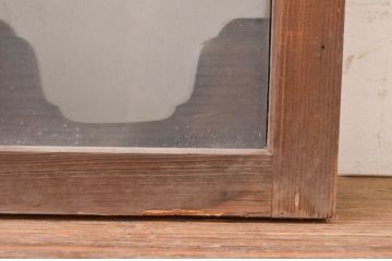 アンティーク建具　珍しいデザインのガラス入り明かり取り2枚セット(明り取り、欄間、ランマ)(R-071675)