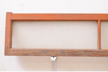 アンティーク建具　どこか懐かしい雰囲気を醸し出すガラス欄間2枚セット(明り取り、明かり取り、ランマ)(R-071676)