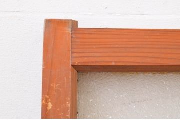 アンティーク建具　どこか懐かしい雰囲気を醸し出すガラス欄間2枚セット(明り取り、明かり取り、ランマ)(R-071676)
