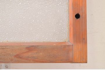アンティーク建具　どこか懐かしい雰囲気を醸し出すガラス欄間2枚セット(明り取り、明かり取り、ランマ)(R-071676)