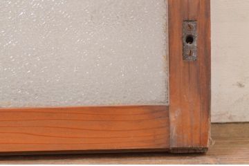 アンティーク建具　どこか懐かしい雰囲気を醸し出すガラス欄間2枚セット(明り取り、明かり取り、ランマ)(R-071676)