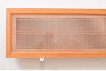 アンティーク建具　両面ガラス　繊細な格子が目を惹く筬(おさ)欄間2枚セット(明り取り、明かり取り、オサランマ)(R-071677)