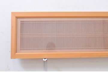 アンティーク建具　両面ガラス　繊細な格子が目を惹く筬(おさ)欄間2枚セット(明り取り、明かり取り、オサランマ)(R-071677)