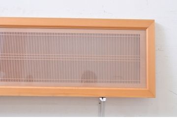 アンティーク建具　両面ガラス　繊細な格子が目を惹く筬(おさ)欄間2枚セット(明り取り、明かり取り、オサランマ)(R-071677)