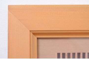 アンティーク建具　両面ガラス　繊細な格子が目を惹く筬(おさ)欄間2枚セット(明り取り、明かり取り、オサランマ)(R-071677)