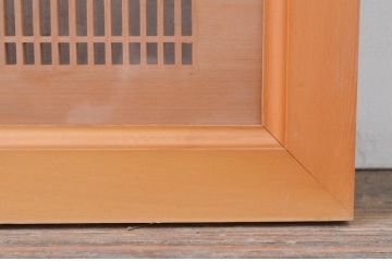 アンティーク建具　両面ガラス　繊細な格子が目を惹く筬(おさ)欄間2枚セット(明り取り、明かり取り、オサランマ、建具)(R-071679)