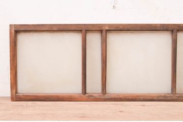 アンティーク建具　レトロな雰囲気を醸し出すガラス欄間2枚セット(明り取り、明かり取り)(R-071680)