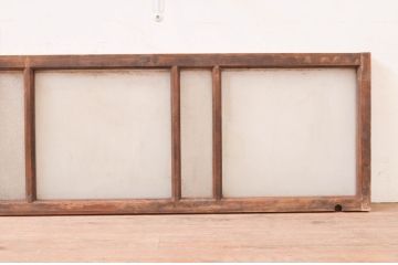 アンティーク建具　レトロな雰囲気を醸し出すガラス欄間2枚セット(明り取り、明かり取り)(R-071680)