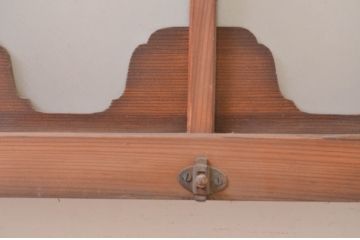 アンティーク建具　珍しいデザインのガラス入り欄間2枚セット(明り取り、明かり取り、ランマ)(R-071681)