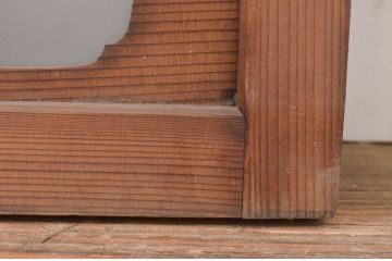 アンティーク建具　珍しいデザインのガラス入り欄間2枚セット(明り取り、明かり取り、ランマ)(R-071681)