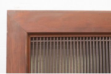 アンティーク建具　品のあるデザインが魅力的な組子入り筬(オサ)欄間2枚セット(明り取り、明かり取り、オサランマ)(R-071682)