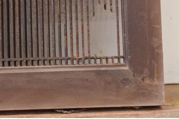 アンティーク建具　品のあるデザインが魅力的な組子入り筬(オサ)欄間2枚セット(明り取り、明かり取り、オサランマ)(R-071682)