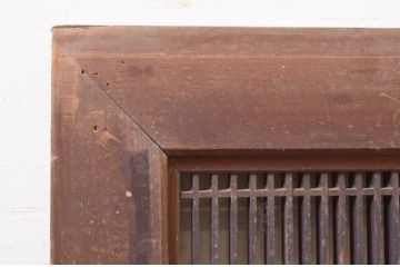 アンティーク建具　品のあるデザインが魅力的な組子入り筬(オサ)欄間2枚セット(明り取り、明かり取り、オサランマ)(R-071682)