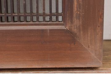 アンティーク建具　品のあるデザインが魅力的な組子入り筬(オサ)欄間2枚セット(明り取り、明かり取り、オサランマ)(R-071682)