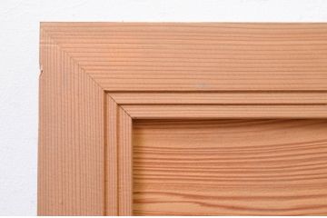 アンティーク建具　生命力に溢れた鷲と松が目を惹く両面彫刻欄間2枚セット(明り取り、明かり取り)(R-071683)