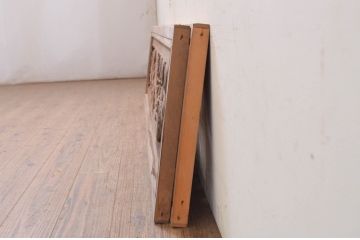 アンティーク建具　躍動感ある松竹梅が美しい両面彫刻欄間2枚セット(明り取り、明かり取り)(R-071688)