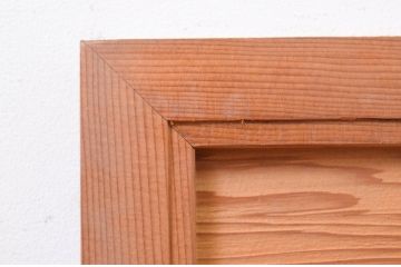 アンティーク建具　松の木と風情ある風景の彫刻が美しい両面彫刻欄間2枚セット(明かり取り、明り取り)(R-071691)