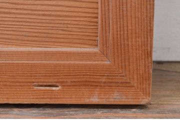 アンティーク建具　松の木と風情ある風景の彫刻が美しい両面彫刻欄間2枚セット(明かり取り、明り取り)(R-071691)