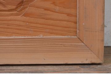 アンティーク建具　片面ガラス入り　松竹梅の彫刻が見事な欄間2枚セット(明かり取り、明り取り、らんま)(R-071694)