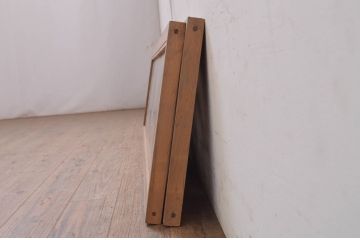 アンティーク建具　片面ガラス入り　松竹梅の彫刻が見事な欄間2枚セット(明かり取り、明り取り、らんま)(R-071694)