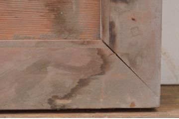 アンティーク建具　松の木と風景の彫刻が風情を感じる両面彫刻欄間2枚セット(明かり取り、明り取り)(R-071696)