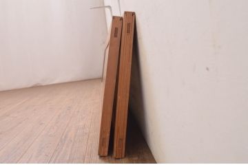 アンティーク建具　両面ガラス入り　繊細な格子が目を惹く凝った造り込みの筬欄間2枚セット(明かり取り、明り取り、オサランマ、おさらんま)(R-071697)