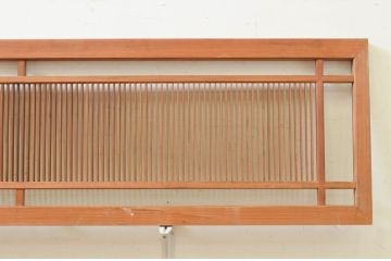 アンティーク建具　細やかに並んだ格子が美しい筬欄間2枚セット(明かり取り、明り取り、オサランマ、おさらんま)(R-071698)