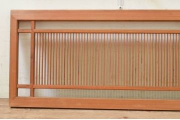 アンティーク建具　細やかに並んだ格子が美しい筬欄間2枚セット(明かり取り、明り取り、オサランマ、おさらんま)(R-071698)