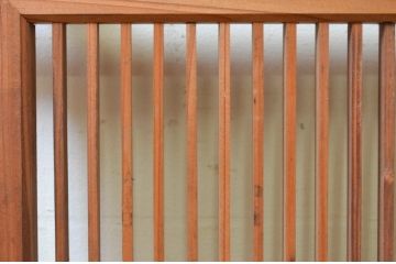 アンティーク建具　細やかに並んだ格子が美しい筬欄間2枚セット(明かり取り、明り取り、オサランマ、おさらんま)(R-071698)