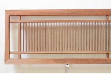 アンティーク建具　細やかに並んだ格子が美しい筬欄間2枚セット(明かり取り、明り取り、オサランマ、おさらんま)(R-071698)