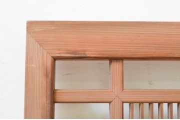 アンティーク建具　細やかに並んだ格子が美しい筬欄間2枚セット(明かり取り、明り取り、オサランマ、おさらんま)(R-071698)