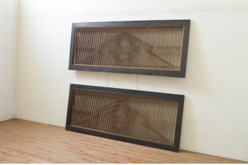 アンティーク建具　特大　落ち着きのある和の空間を演出する組子欄間2枚セット(明り取り、明かり取り)(R-071701)