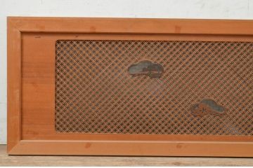 アンティーク建具　凝ったデザインの組子が目を惹く組子欄間2枚セット(明り取り、明かり取り)(R-071703)