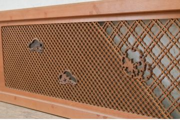 アンティーク建具　凝ったデザインの組子が目を惹く組子欄間2枚セット(明り取り、明かり取り)(R-071703)