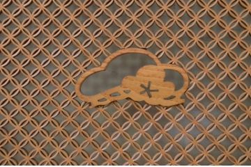 アンティーク建具　凝ったデザインの組子が目を惹く組子欄間2枚セット(明り取り、明かり取り)(R-071703)