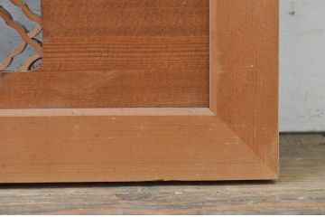 アンティーク建具　凝ったデザインの組子が目を惹く組子欄間2枚セット(明り取り、明かり取り)(R-071703)