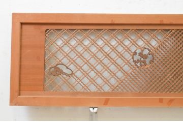 アンティーク建具　凝ったデザインの組子が目を惹く組子欄間2枚セット(明り取り、明かり取り)(R-071704)