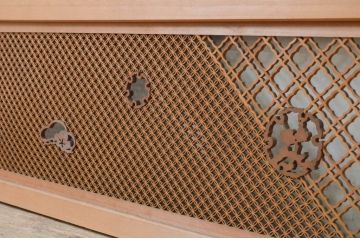 アンティーク建具　凝ったデザインの組子が目を惹く組子欄間2枚セット(明り取り、明かり取り)(R-071704)
