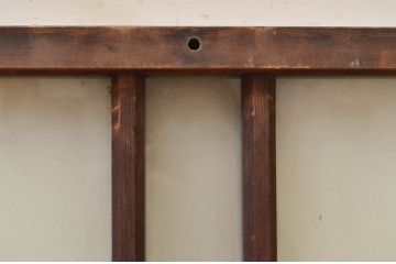 アンティーク建具　シンプルなデザインの上げ下げ窓(ガラス窓)(R-071705)