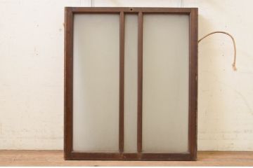 アンティーク建具　シンプルなデザインの上げ下げ窓(ガラス窓)(R-071705)