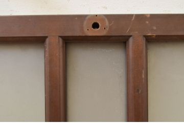 アンティーク建具　シンプルなデザインの上げ下げ窓(ガラス窓)(R-071705)