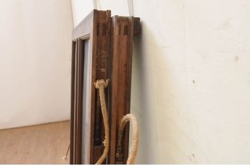 アンティーク建具　シンプルなデザインの上げ下げ窓(ガラス窓)(R-071705)