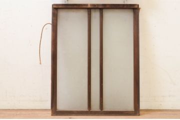 アンティーク建具　シンプルなデザインの上げ下げ窓(ガラス窓)(R-071706)