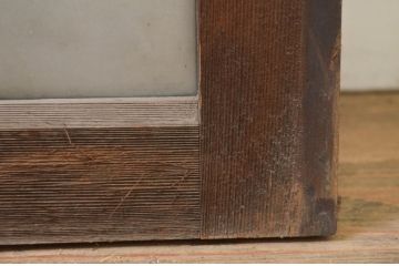 アンティーク建具　シンプルなデザインの上げ下げ窓(ガラス窓)(R-071706)