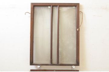 アンティーク建具　シンプルなデザインの上げ下げ窓(ガラス窓)(R-071706)