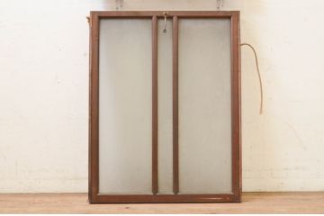 アンティーク建具　シンプルなデザインの上げ下げ窓(ガラス窓)(R-071706)
